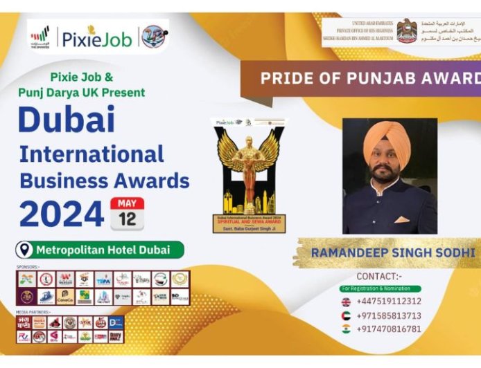 "Renowned Sikh Journalist Ramandeep Singh Sodhi to Receive 'Best Journalist Of Punjabi Diaspora Award' in Dubai"