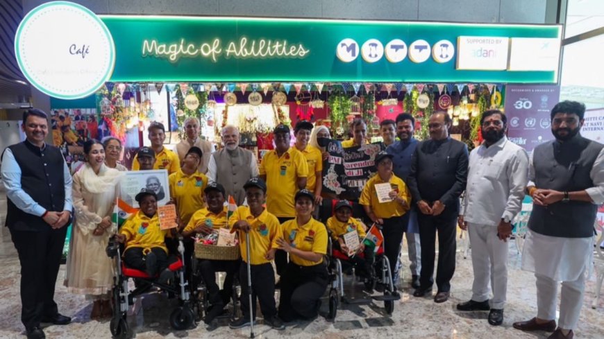 Prime Minister Narendra Modi Visits Mitti Cafe at Adani’s Navi Mumbai International Airport (NMIA), Celebrating Inclusion and Empowerment
