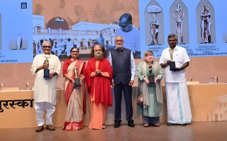47th Jamnalal Bajaj Awards Recognize Gandhian Warriors in Presence of the Chief Guest HH Swami Chidanand Saraswati