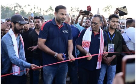 Yusuf Pathan inaugurates the 38th center of Cricket Academy of Pathans (CAP) in Dibrugarh (Assam)