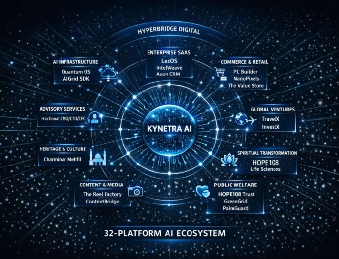 Chennai’s HyperBridge Digital Unveils 32-Platform AI Ecosystem Serving Sony, Samsung, Tata Motors, TVS, DJI, and 200+ Global Clients